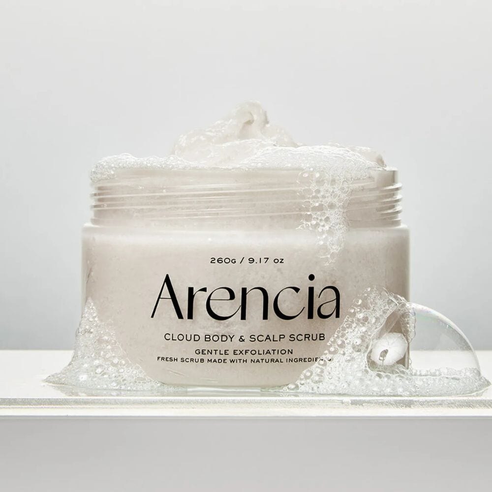 Arencia Fresh Cloud Body & Scalp Scrub, White Tea and Neroli - 260 g