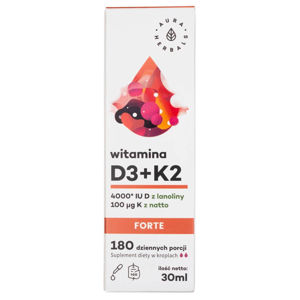 Aura Herbals Vitamin D3 4000 IU + K2mk7 FORTE, drops - 30 ml