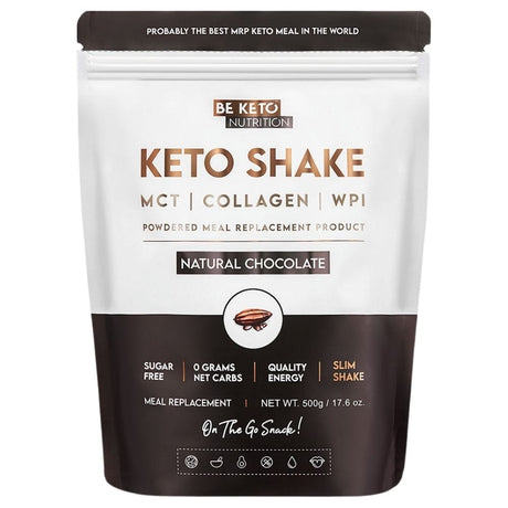BeKeto Diet Keto Shake, Natural Chocolate - 500 g