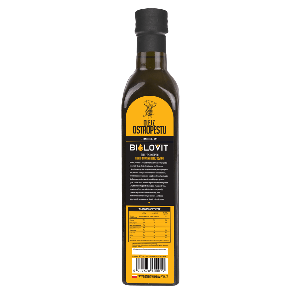 Bilovit Thistle Oil Cold Pressed - 500 ml