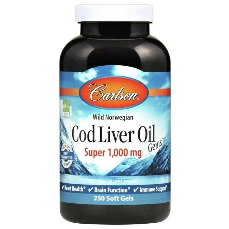 Carlson Labs Cod Liver Oil 1000 mg - 250 Capsules