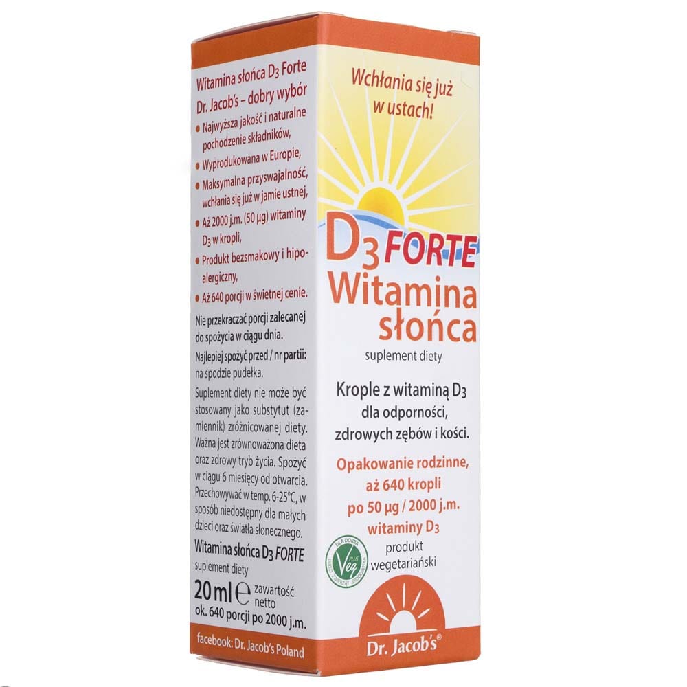 Dr. Jacob's Vitamin D3 FORTE, drops - 20 ml
