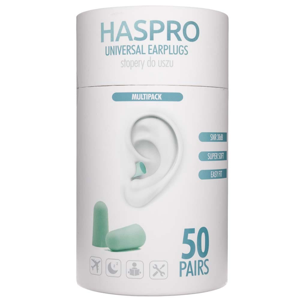 Haspro Tube50 Earplugs Mint - 50 pairs