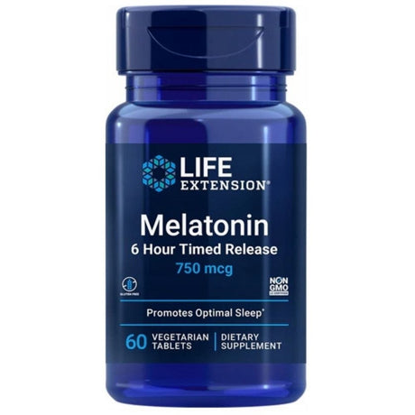 Life Extension Melatonin 6 Hour Timed Release 750 mcg - 60 Tablets