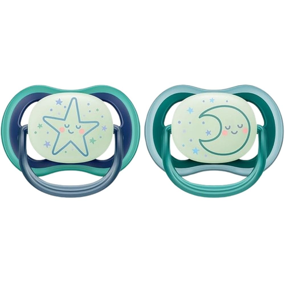 Philips Avent Ultra Air Nighttime Pacifier, 6-18 Months, Boy - 2 Pieces