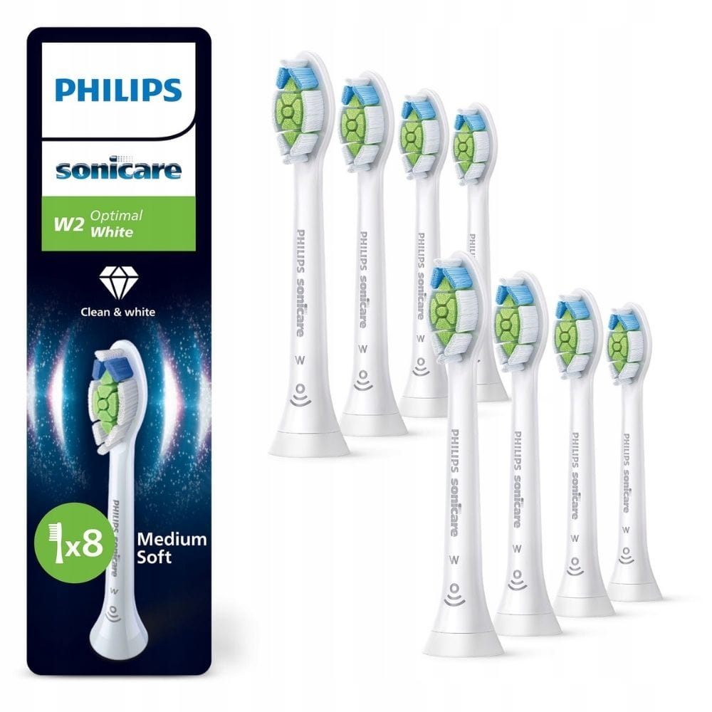 Philips Sonicare Optimal White HX6068/87 Brush Heads, Medium Soft, White - 8 Pieces