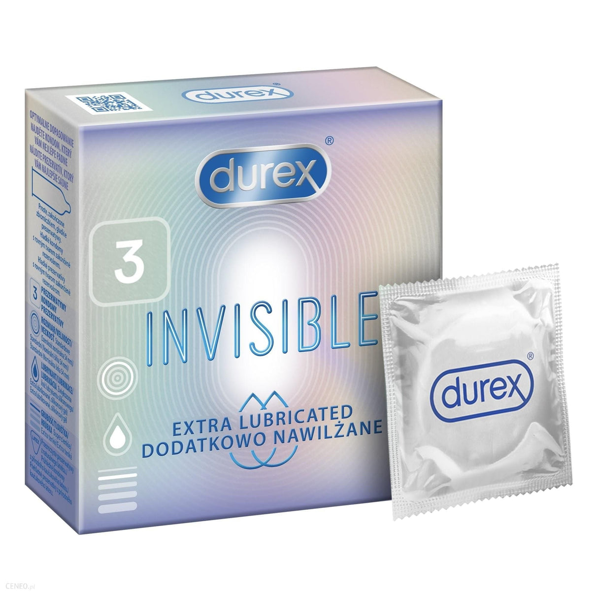Durex Invisible Extra Lubricated Condoms - 3 pieces