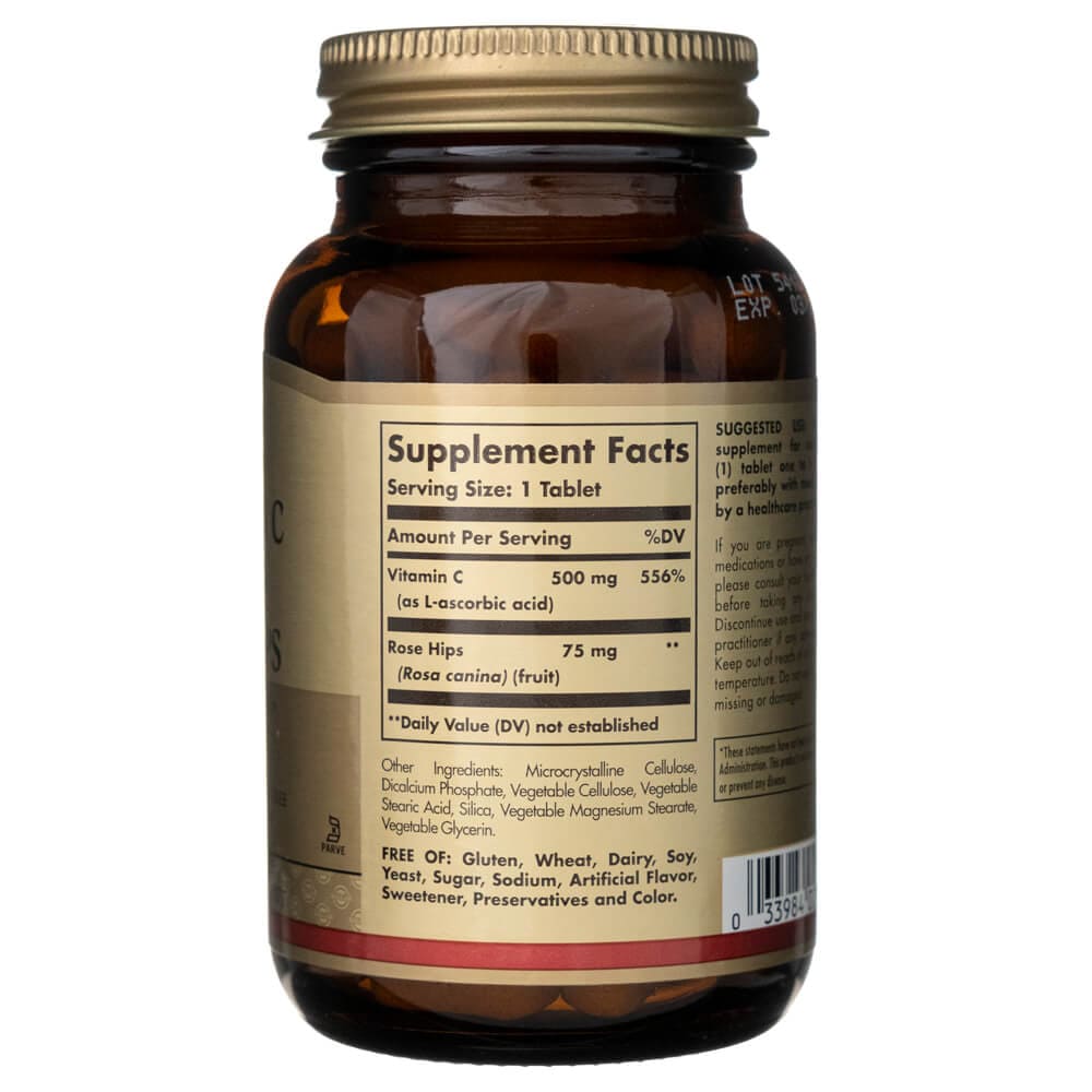 Solgar Vitamina C 500 mg with Rose Hips - 100 Tablets