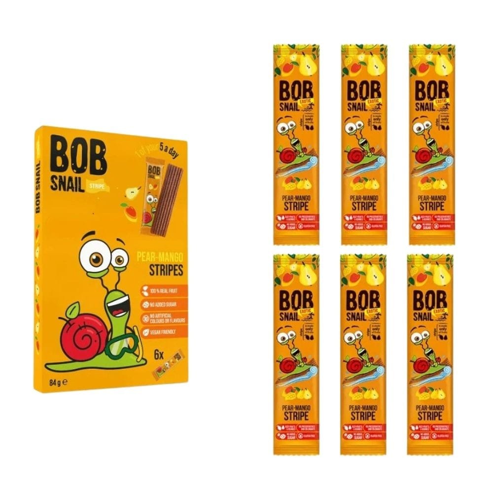 Bob Snail Pear & Mango Stripe with No Added Sugar - 6x14 g