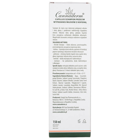 Cannaderm Capillus Shampoo Against Hair Loss with Caffeine -150 ml