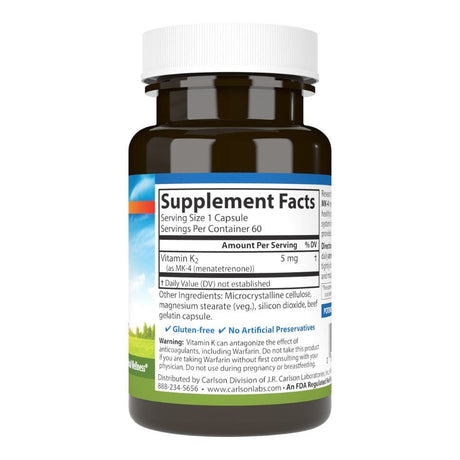 Carlson Labs Vitamin K2 (MK-4) 5 mg - 60 Capsules