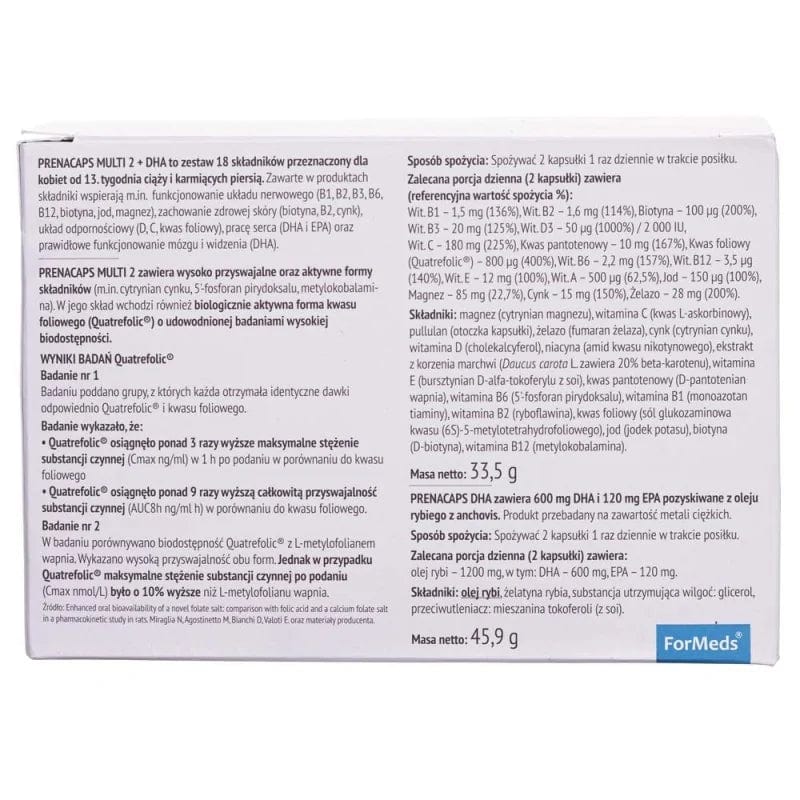 Formeds Prenacaps Multi 2 + DHA - 60 + 60 Capsules