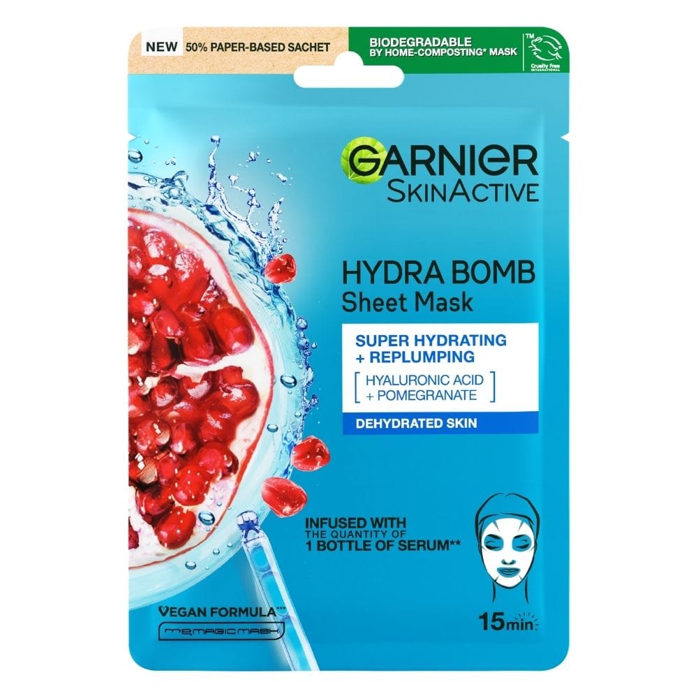 Garnier Skin Naturals Hydra Bomb Mask with Pomegranate and Hyaluronic Acid - 28 g