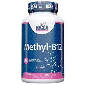 Haya Labs Methyl-B12 Vitamin B12 200 mcg, Cherry - 100 Tablets