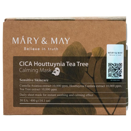 Mary&May CICA Houttuynia Tea Tree Calming Mask - 30 pieces