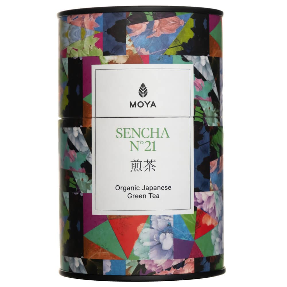 Moya Matcha Green Tea Japanese Sencha Set 60 g + 2 Ceramic Mugs