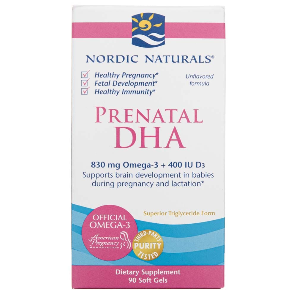 Nordic Naturals Prenatal DHA, Unflavored 830 mg - 90 Softgels