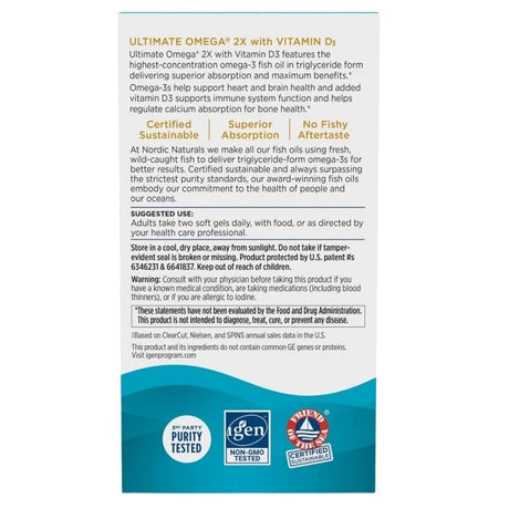 Nordic Naturals Ultimate Omega-D3 2X, Lemon - 60 Capsules