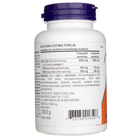 Now Foods Omega-3, 180 EPA / 120 DHA - 100 Softgels