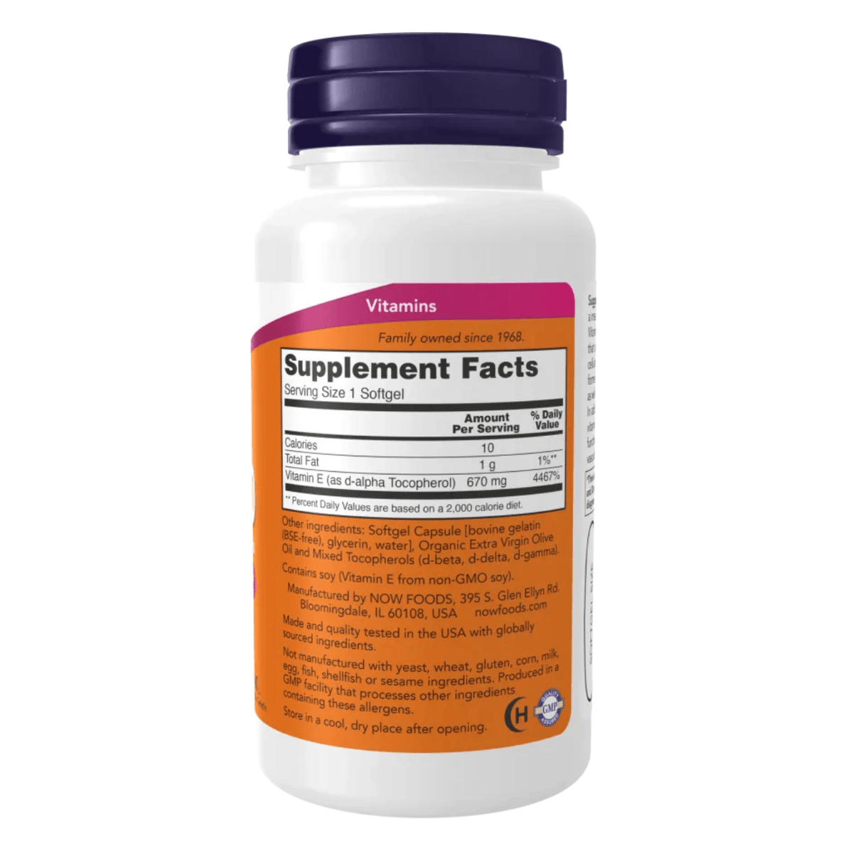 NOW Foods Vitamin E 1000 IU with Mixed Tocopherols - 50 Softgels