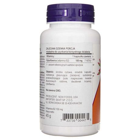 Now Foods Vitamina B-2 100 mg - 100 Veg Capsules