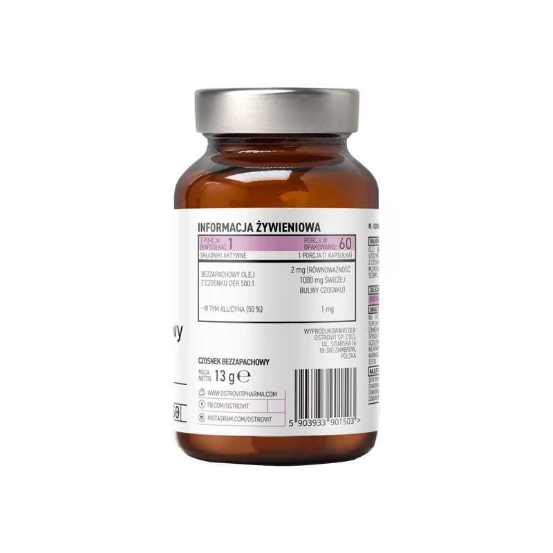 Ostrovit Pharma Unscented Garlic - 60 Capsules