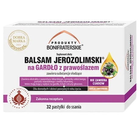 Produkty Bonifraterskie Jerusalem Balsam Lozenges for Throat with Marshmallow - 32 Lozenges