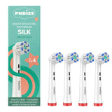 Puries Silk Electric Toothbrush Heads for Oral-B - 4 Pieces