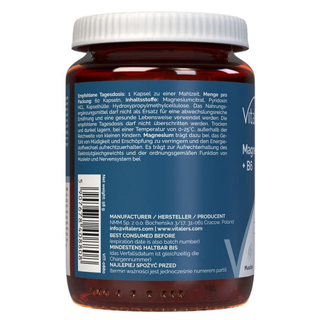 Vitaler's Magnesium 125 mg + Vitamin B6 6 mg - 60 Capsules