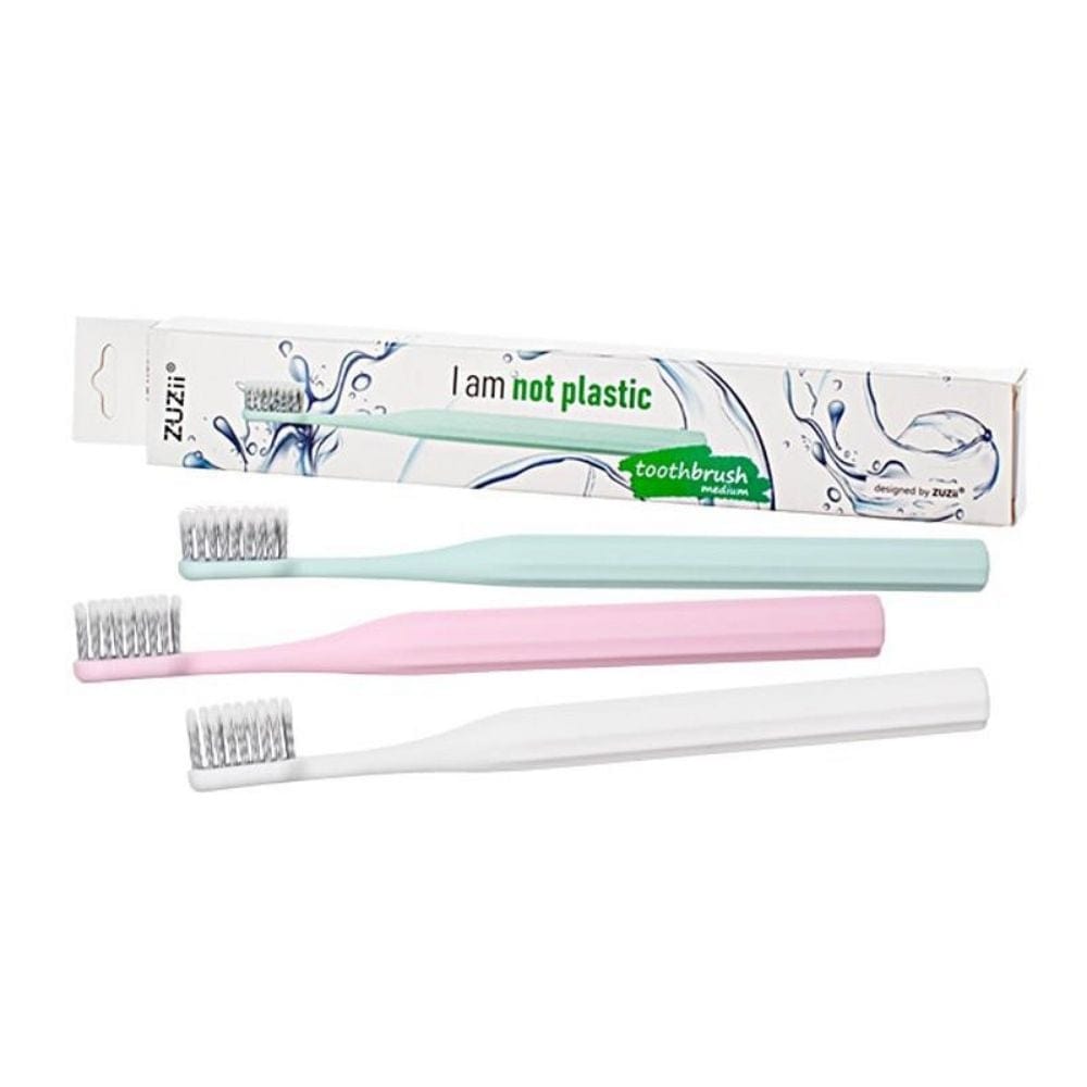 Zuzii PLA Toothbrush, Medium Bristles, White