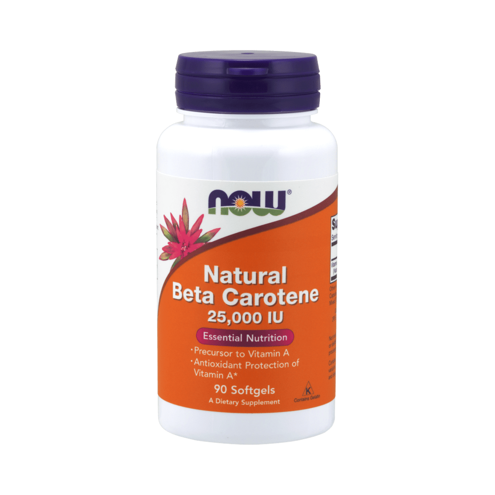 Now Foods Beta Carotene Natural 7500 mcg (25000 IU) - 90 Softgels