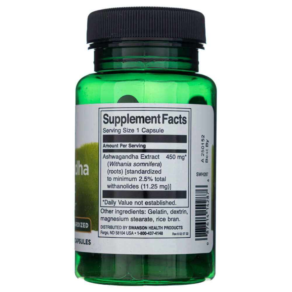 Swanson Ashwagandha Extract 450 mg - 60 Capsules