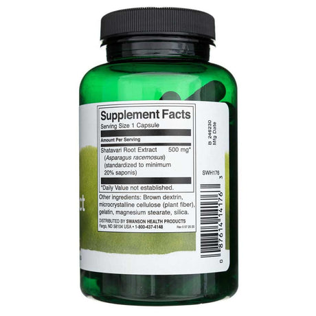 Swanson Shatavari Root Extract 500 mg - 120 Capsules